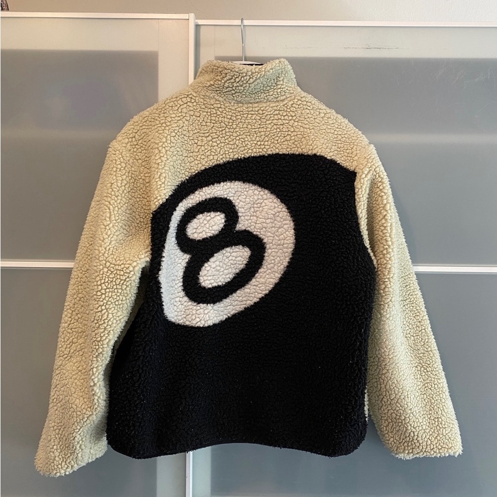 Stussy 8-ball fleece jacket(cream)